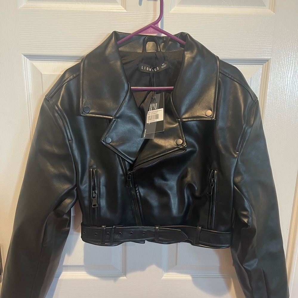 Brand new, Never worn Black Leather look a like Jacket